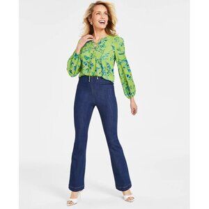 INC International Concepts Womens Size 10 Bootcut Pull-On Jeans Dark Indigo $69